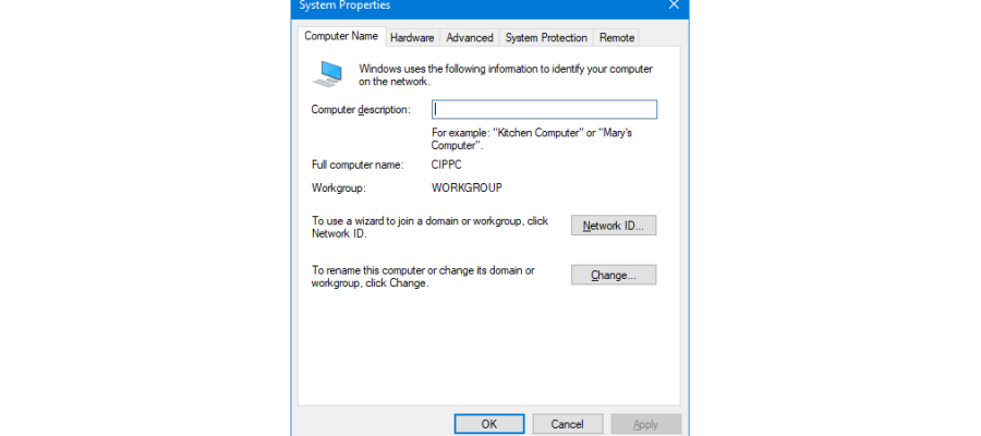 Grupo de trabajo de Windows 10 y cómo cambiarlo